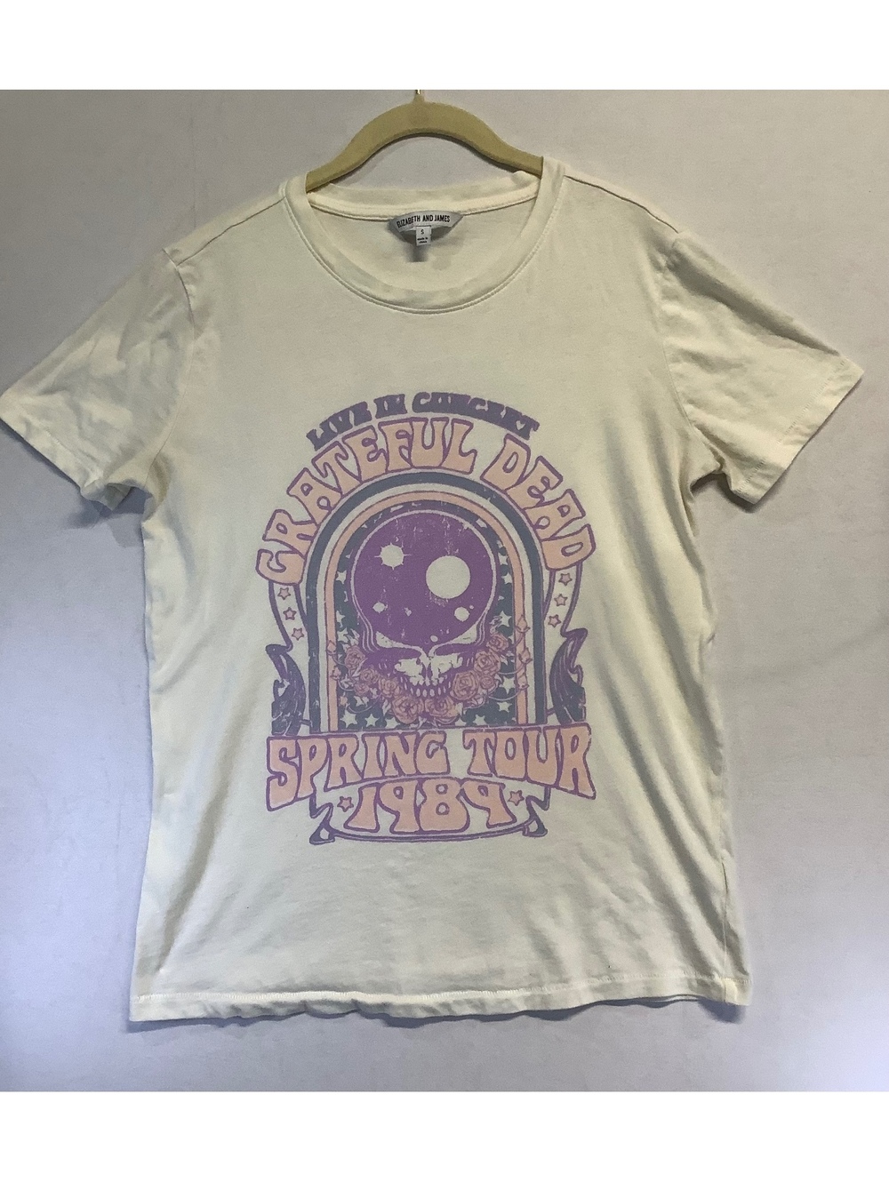 Elizabeth and James Grateful Dead Spring Tour 1984 Graphic T-Shirt Size S